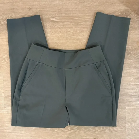 Athleta Endless High Rise Pants 2P Petite Dark Green Stretch Work Travel - Picture 8 of 16